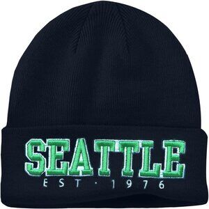 Women's Green & Blue Soft Knit Winter Hat For Cold Weather Beanie Toque Hat